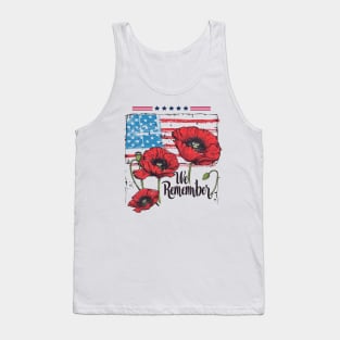 We remember, Memorial Day, American Patriot, Poppy Tank Top